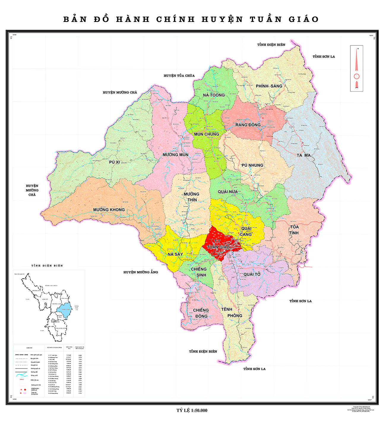 Bản đồ hành chính huyện Tuần Giáo